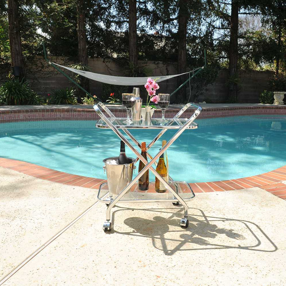 26" Chrome X Bar Cart