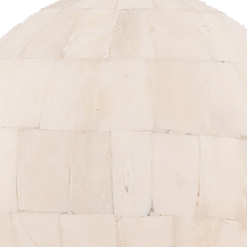 15" White Metal Hand Painted Globe