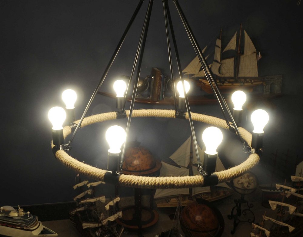 32" Round 8 Bulb Farmhouse Chandelier
