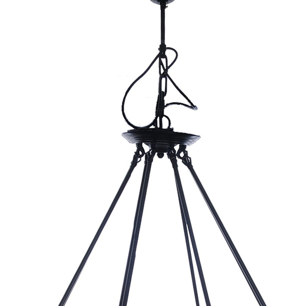 32" Round 8 Bulb Farmhouse Chandelier