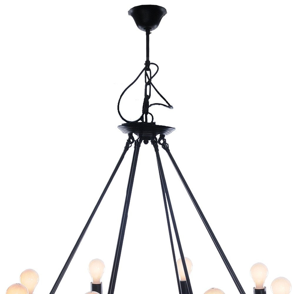 32" Round 8 Bulb Farmhouse Chandelier