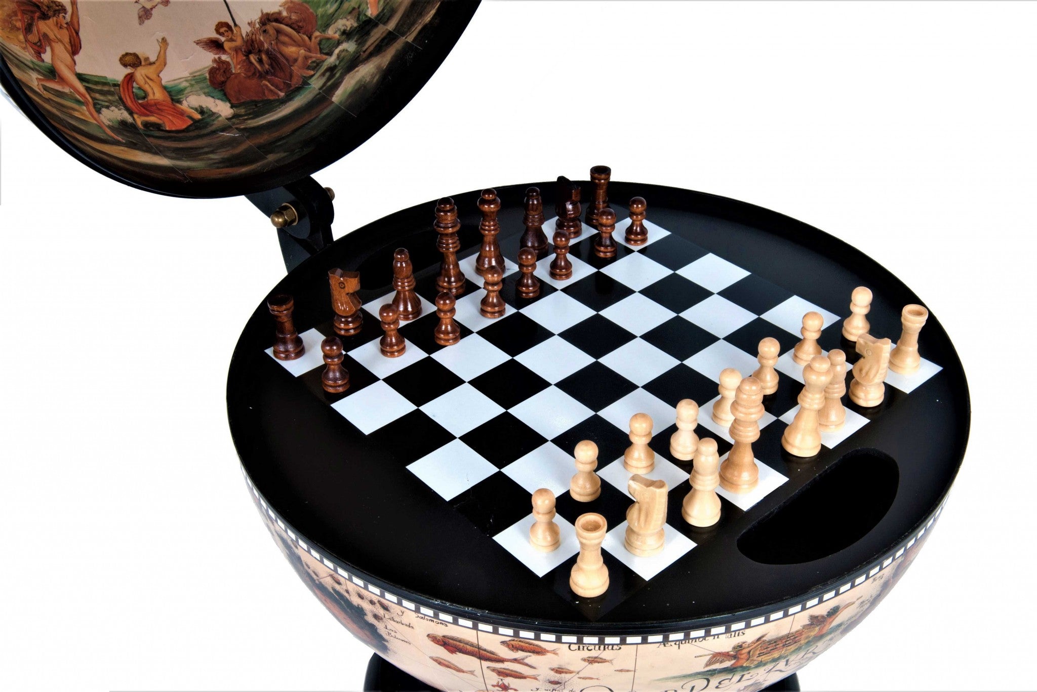 20" Wood Globe Chess Holder