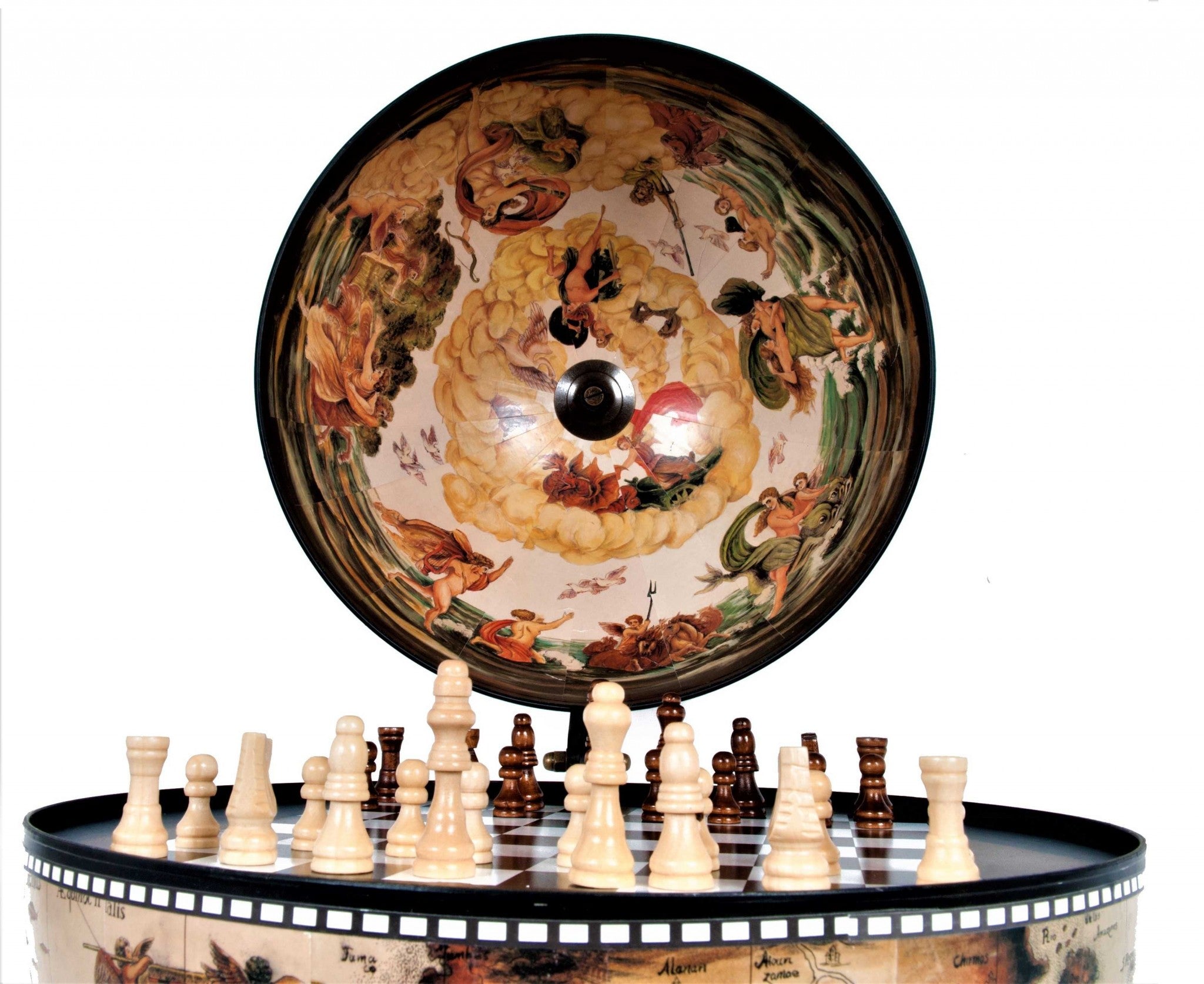 20" Wood Globe Chess Holder