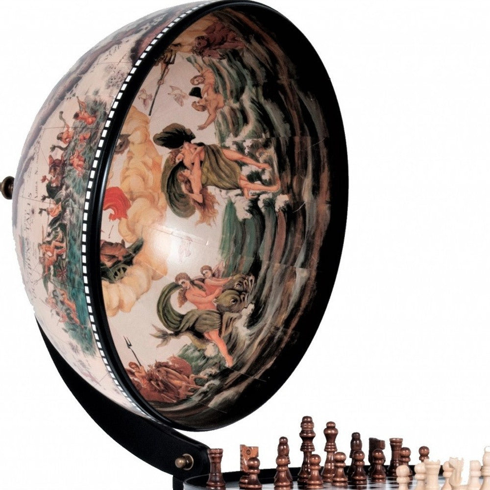 20" Wood Globe Chess Holder