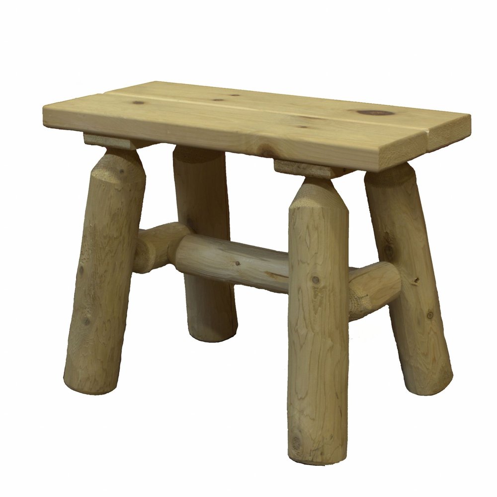 23" Natural Wood Outdoor Plank Ottoman