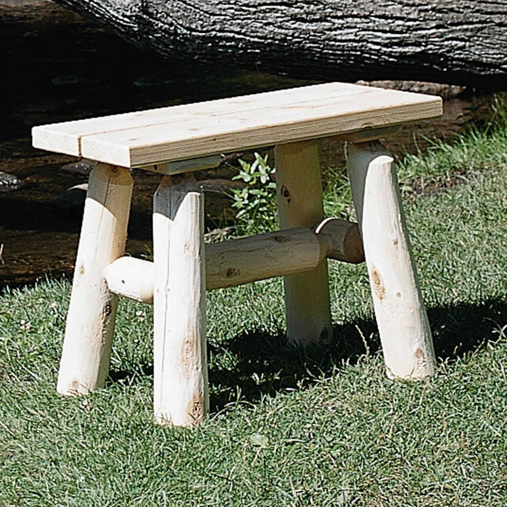 23" Natural Wood Outdoor Plank Ottoman