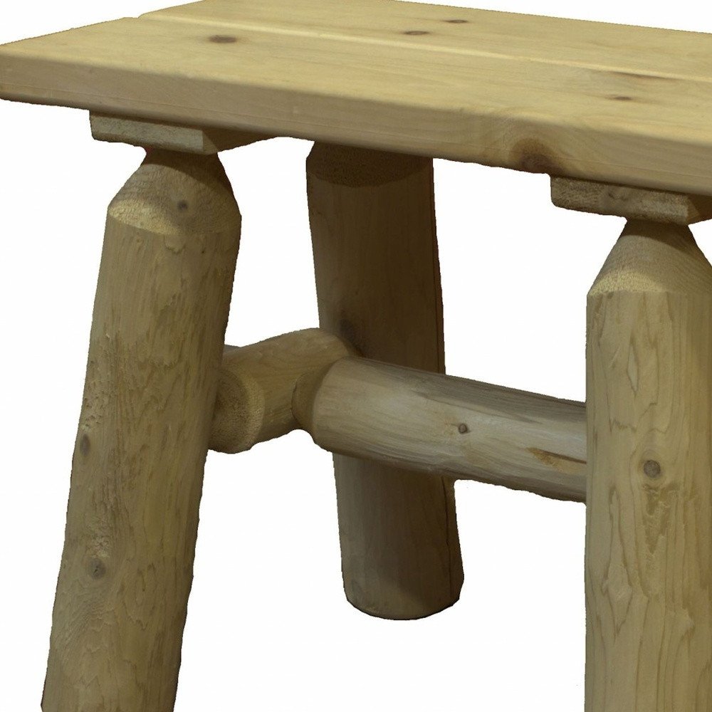 23" Natural Wood Outdoor Plank Ottoman