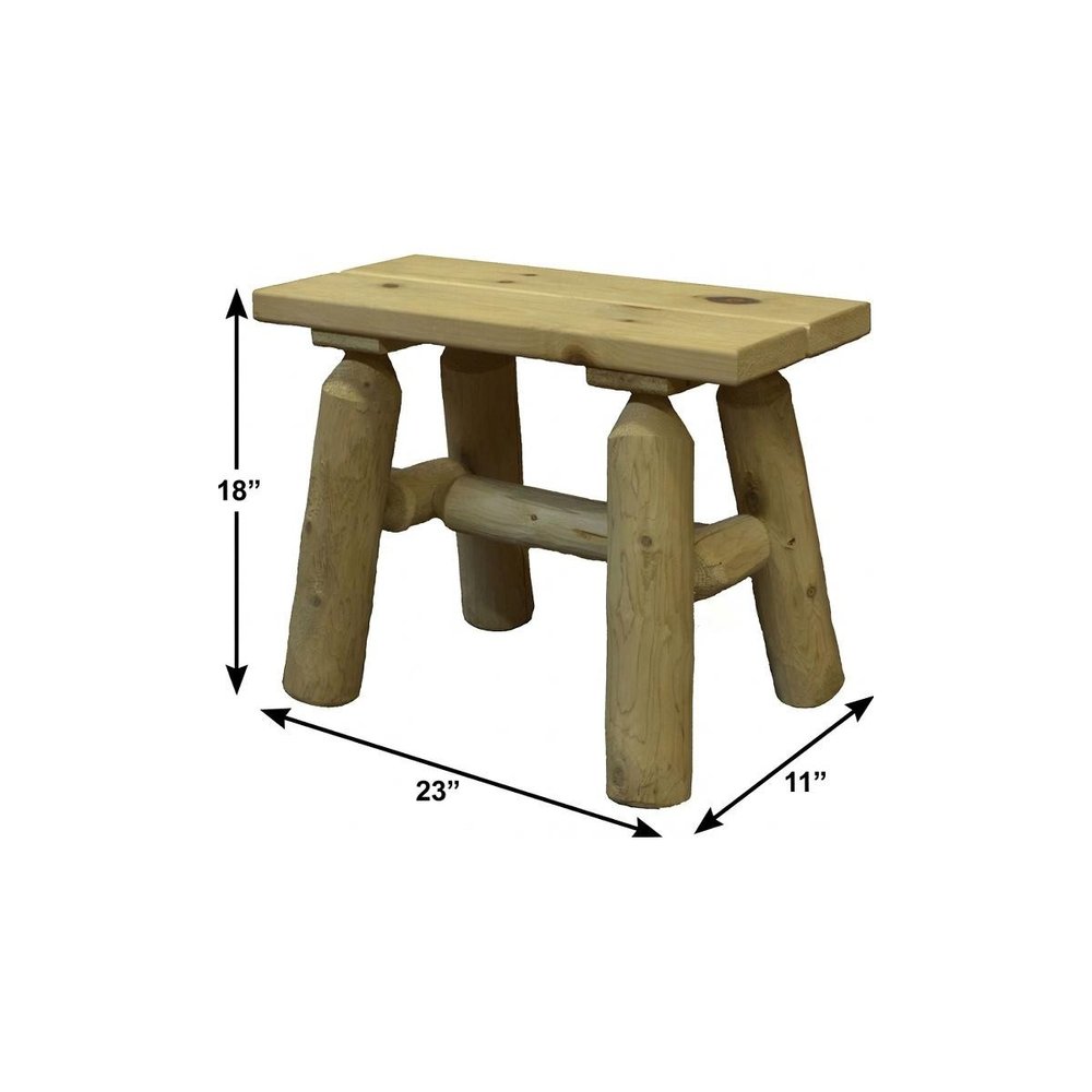23" Natural Wood Outdoor Plank Ottoman