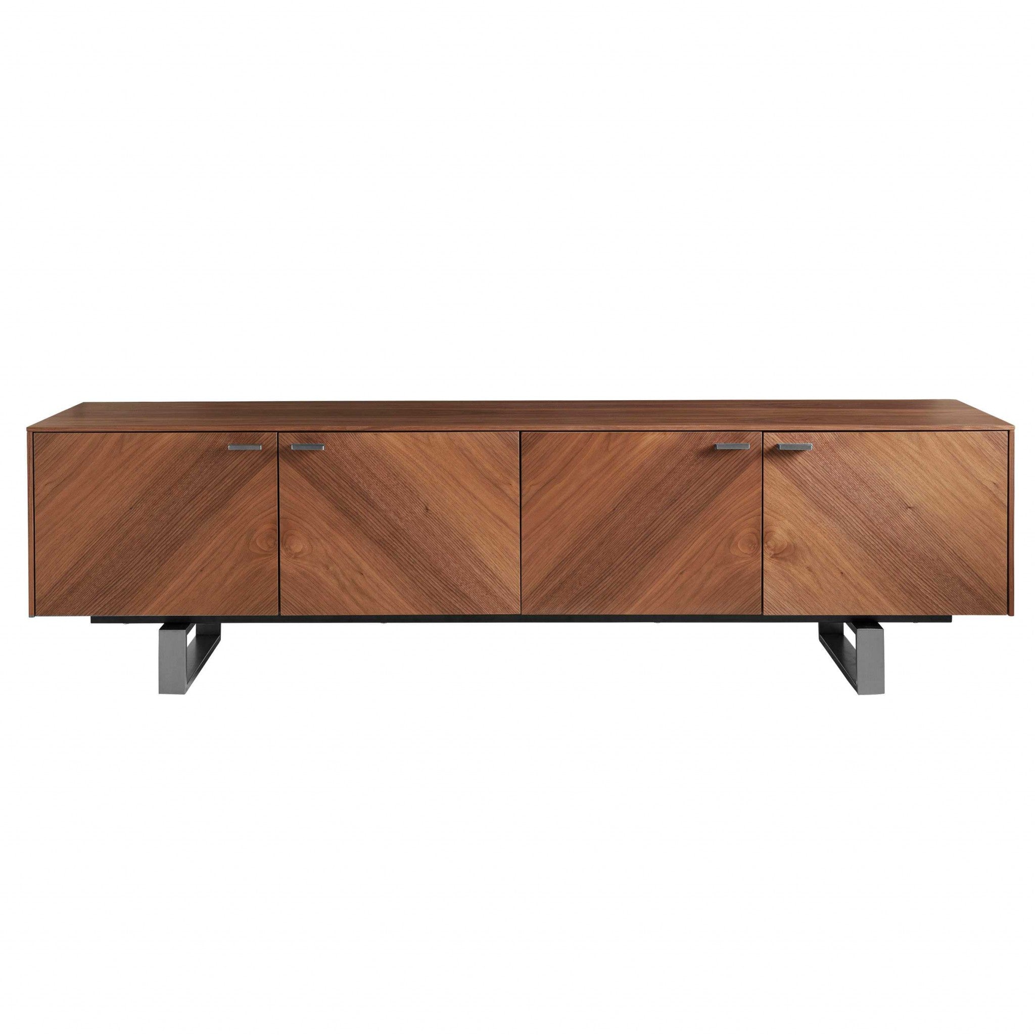 71” Walnut Wood Entertainment Console