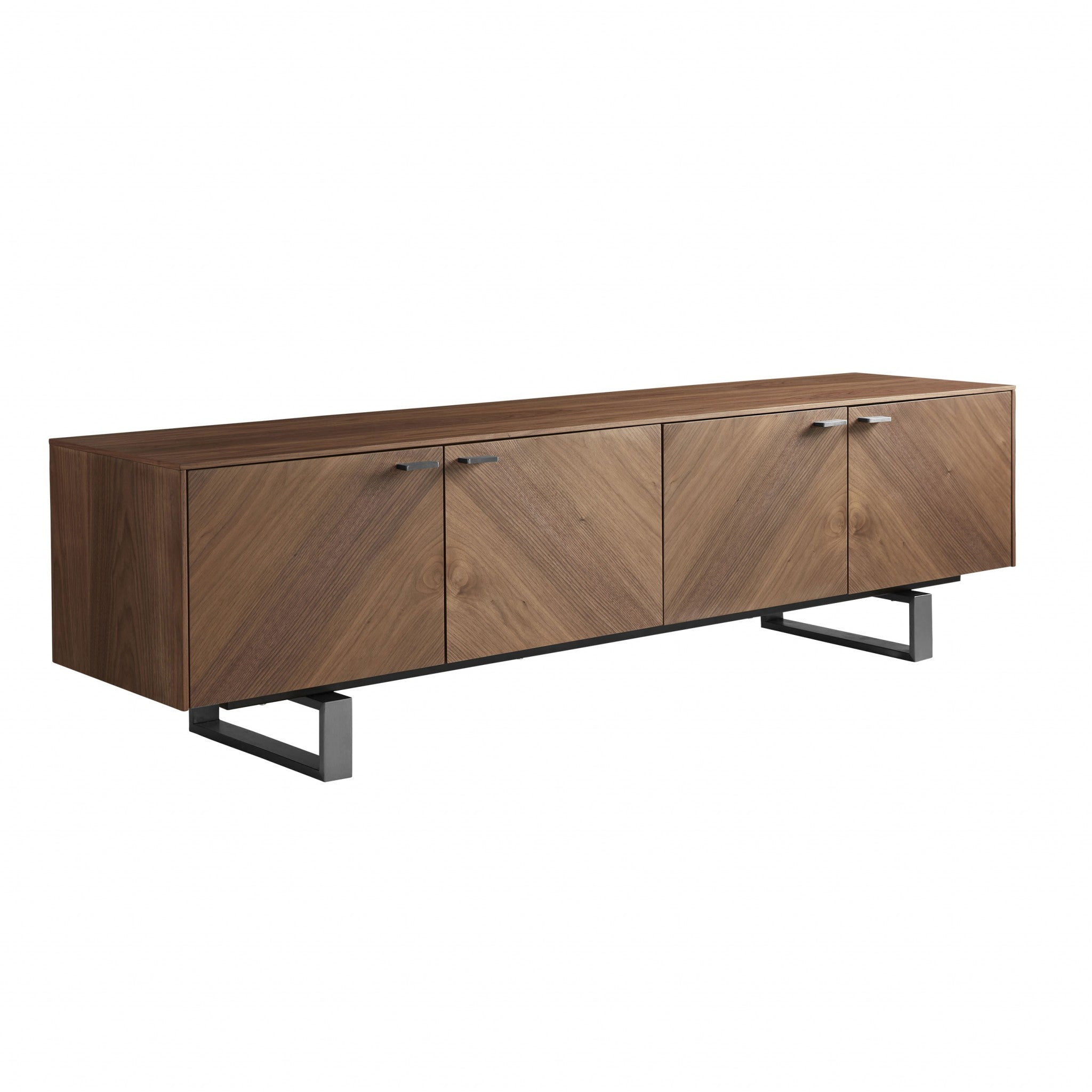 71” Walnut Wood Entertainment Console