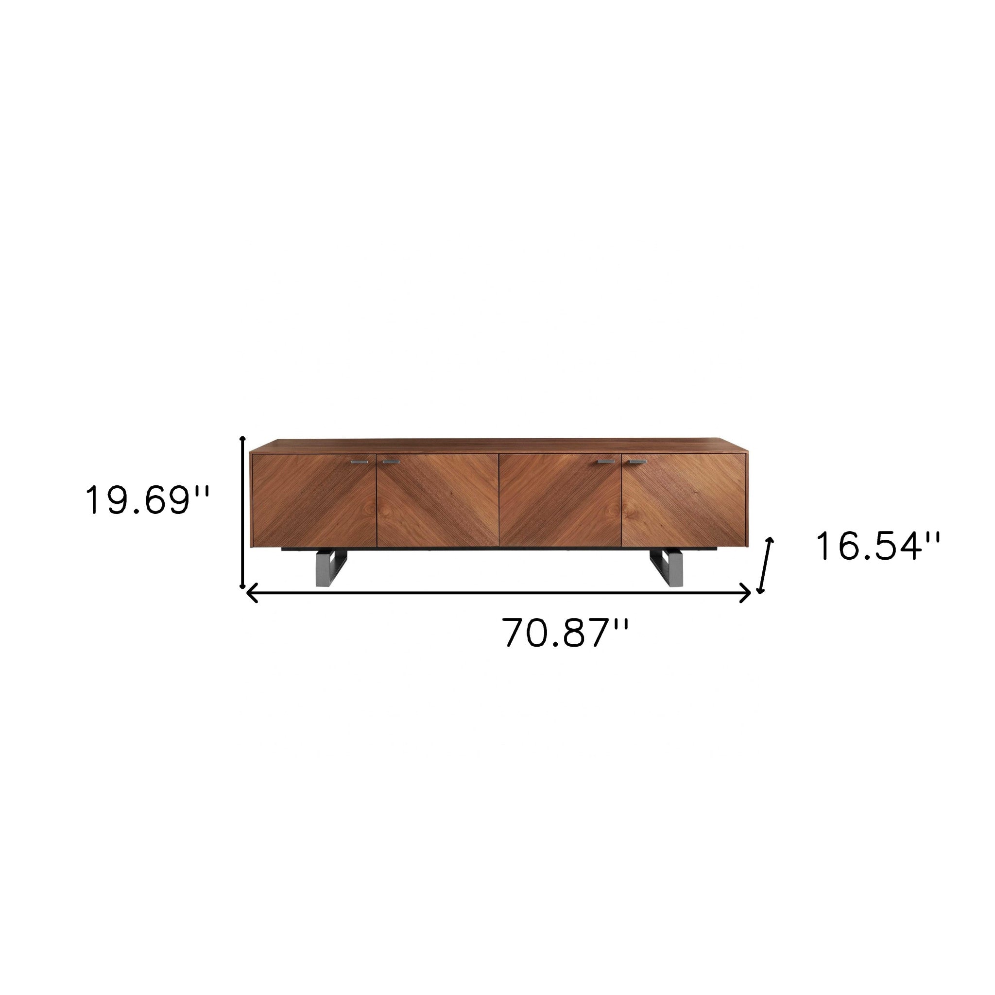 71” Walnut Wood Entertainment Console