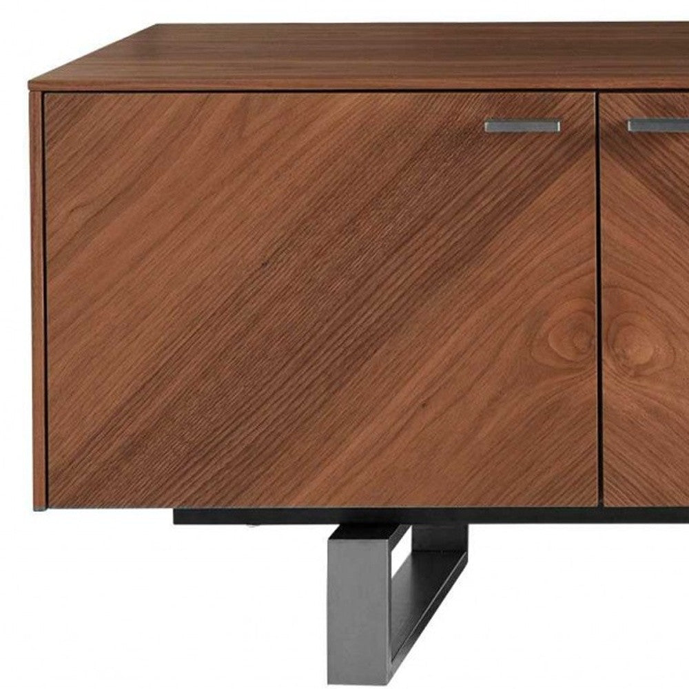 71” Walnut Wood Entertainment Console