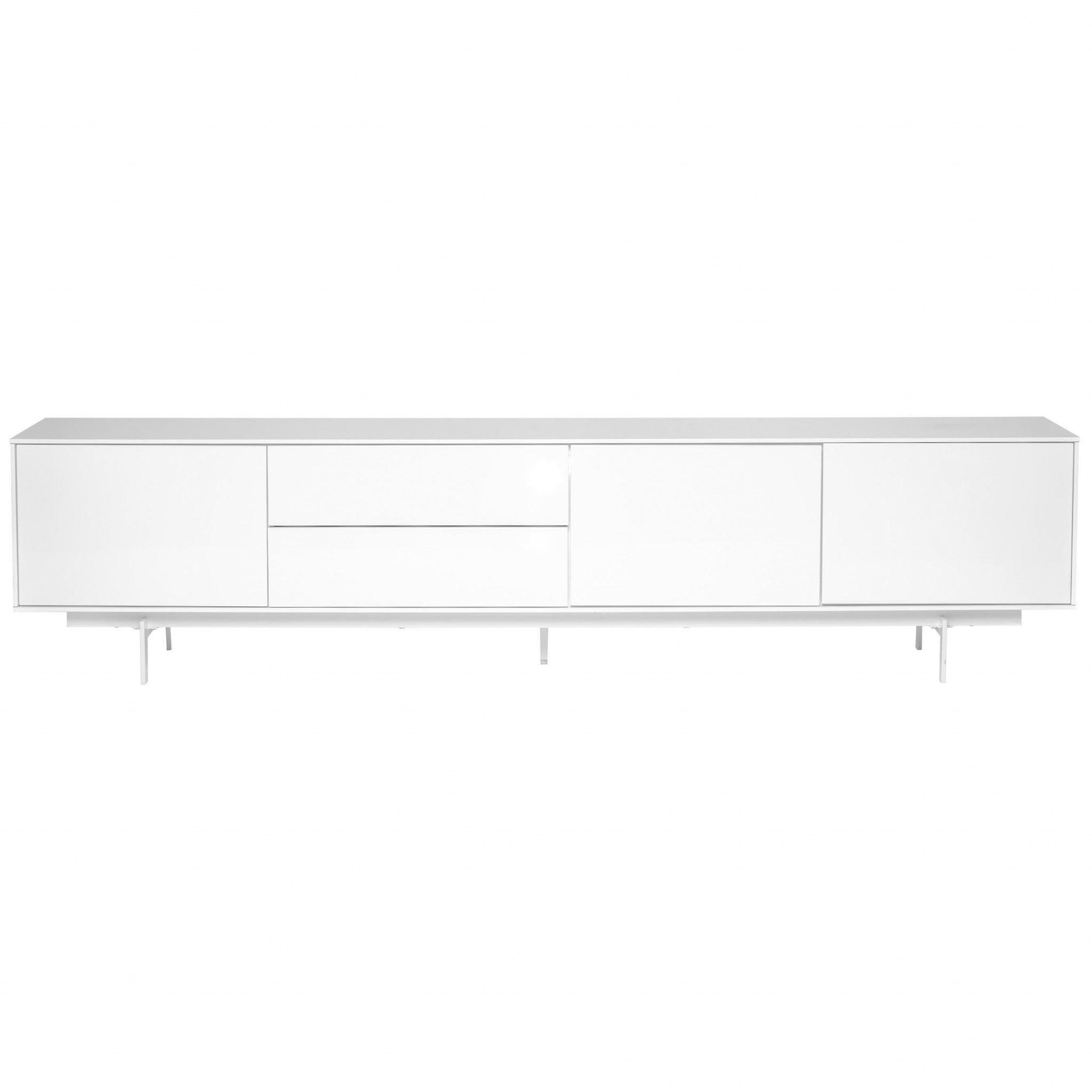 82" White Wood Contemporary TV Console