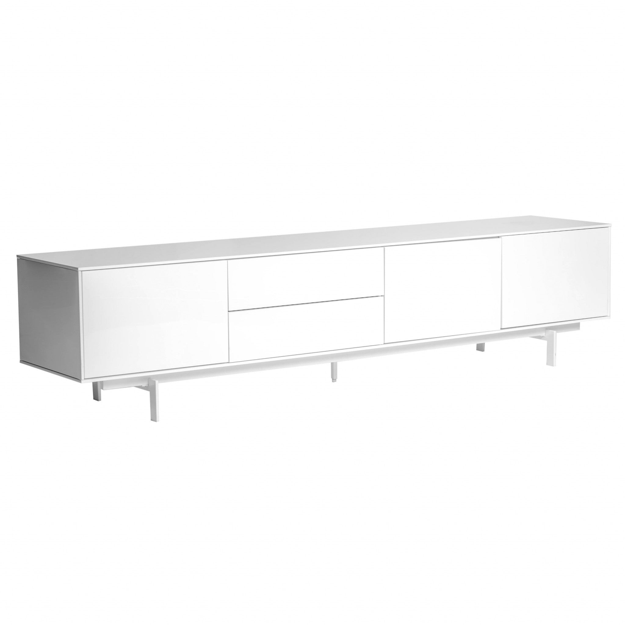 82" White Wood Contemporary TV Console