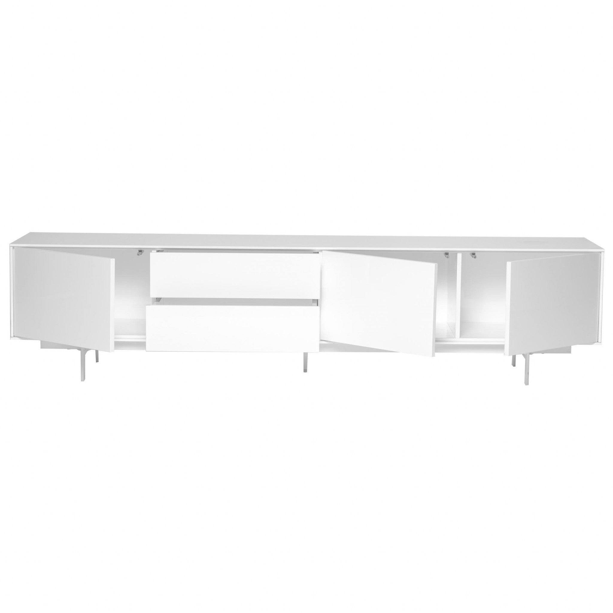 82" White Wood Contemporary TV Console