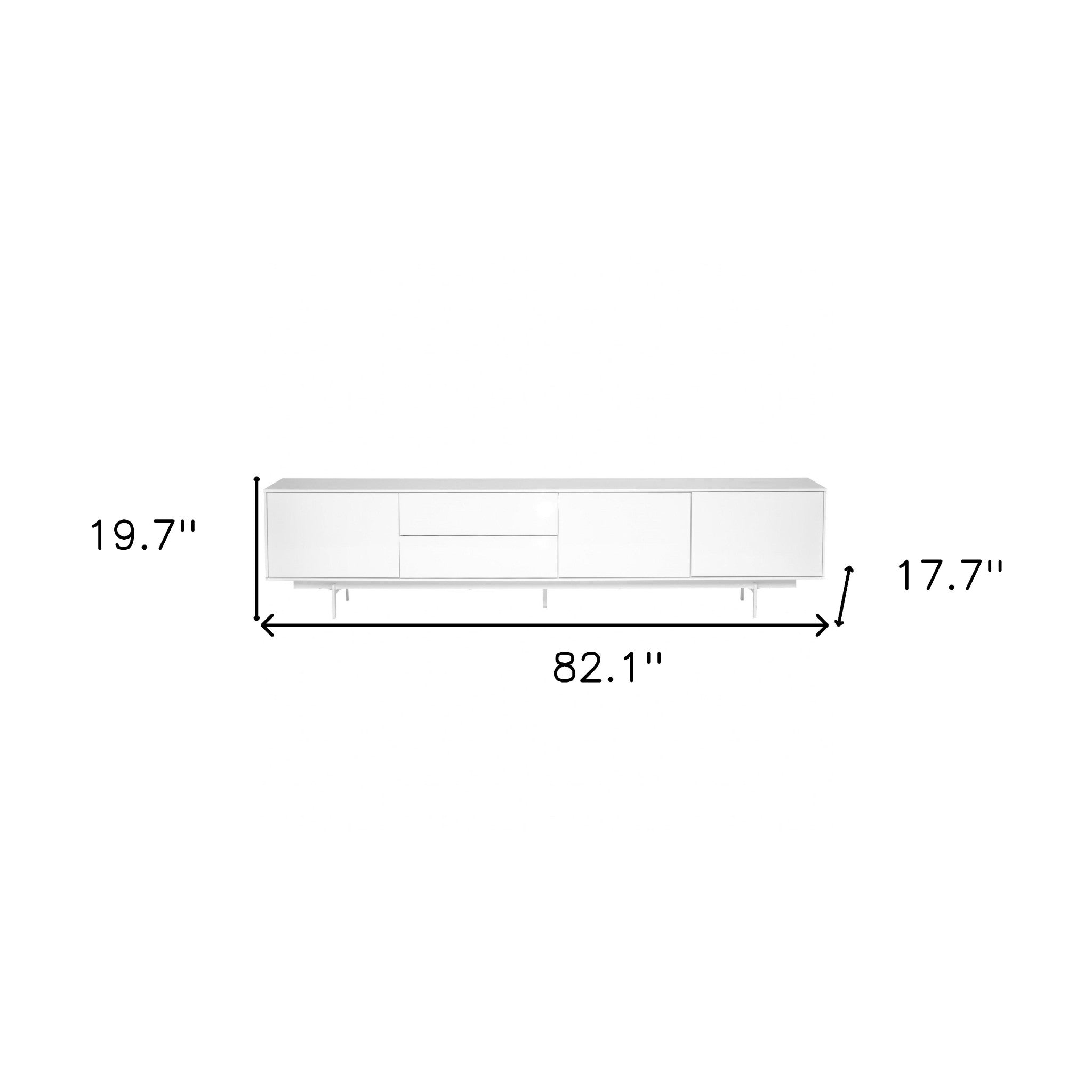 82" White Wood Contemporary TV Console