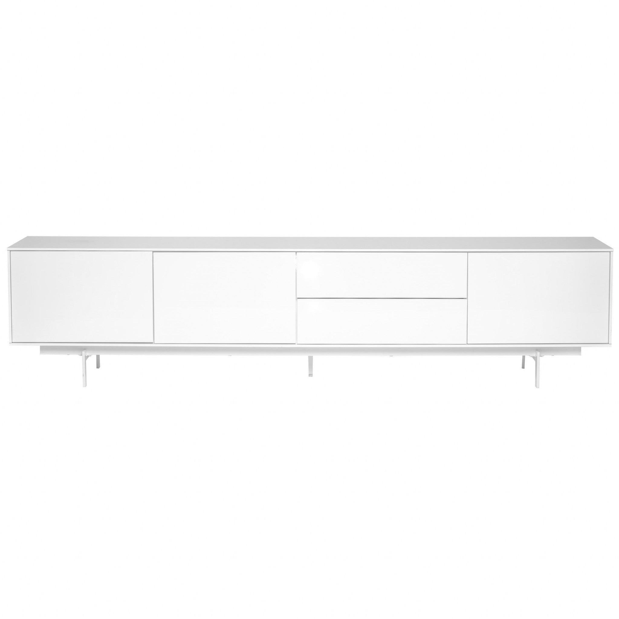 82" White Wood Contemporary TV Console