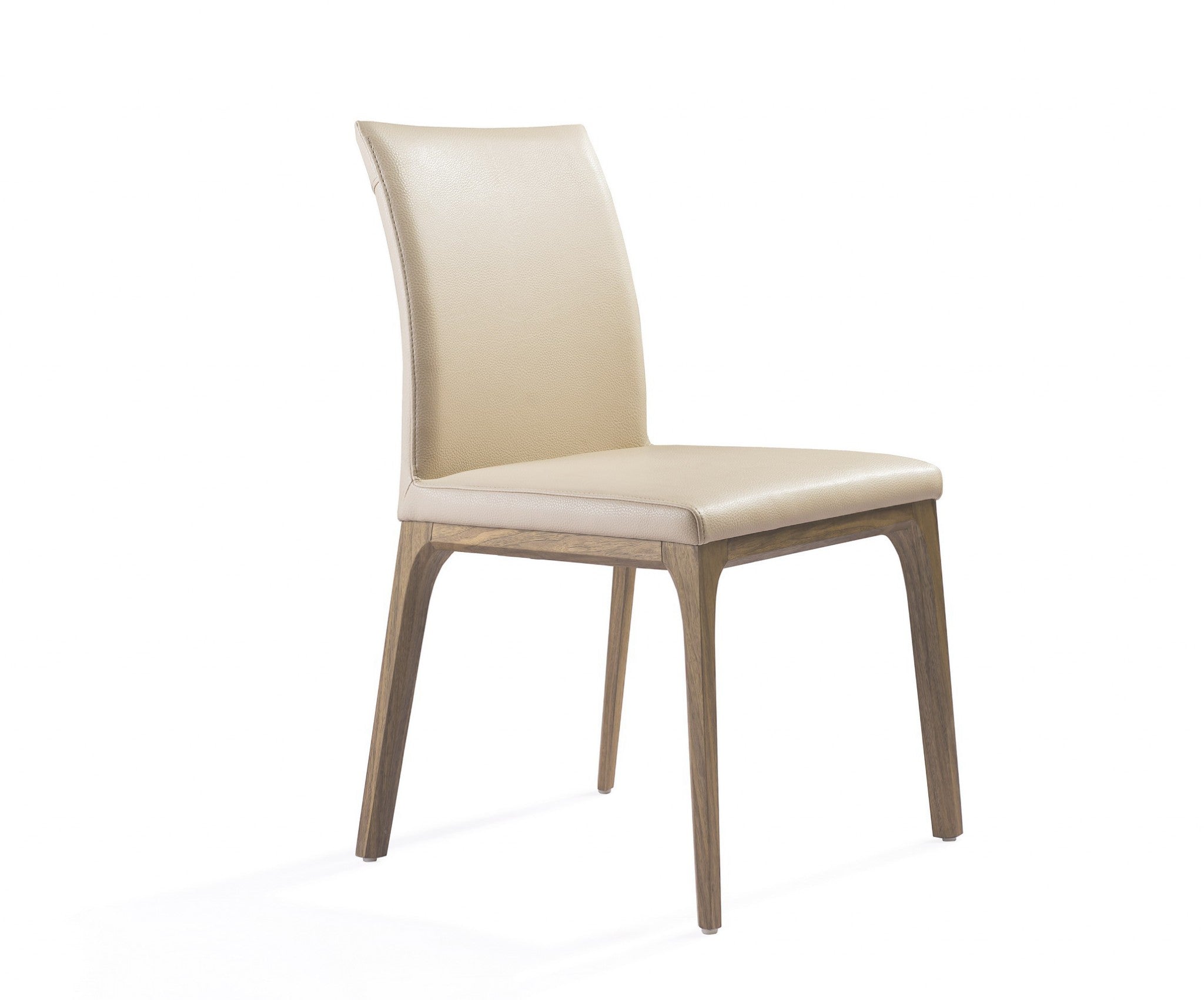 20" Set of Two Taupe Faux Leather Dining Chair