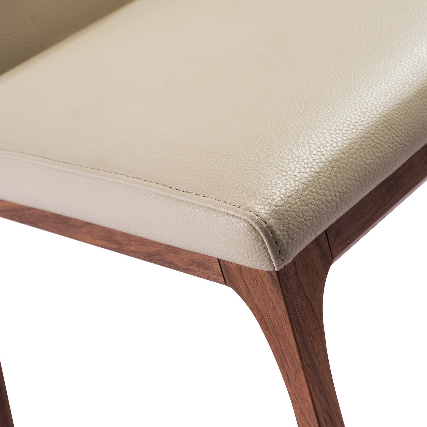 20" Set of Two Taupe Faux Leather Dining Chair