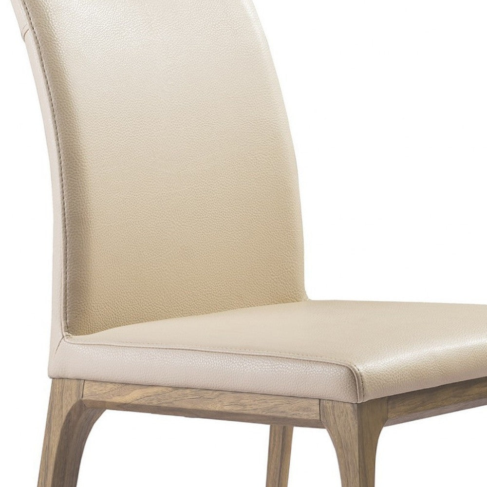 20" Set of Two Taupe Faux Leather Dining Chair