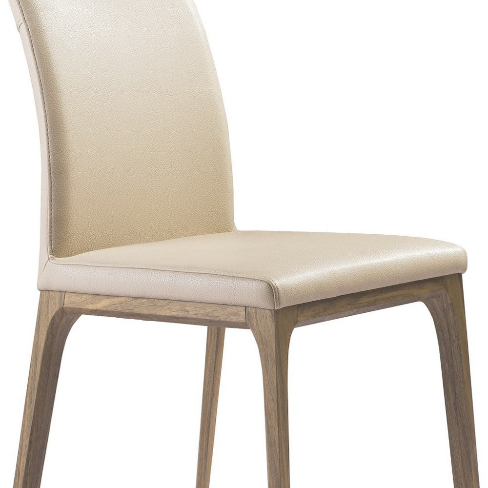 20" Set of Two Taupe Faux Leather Dining Chair