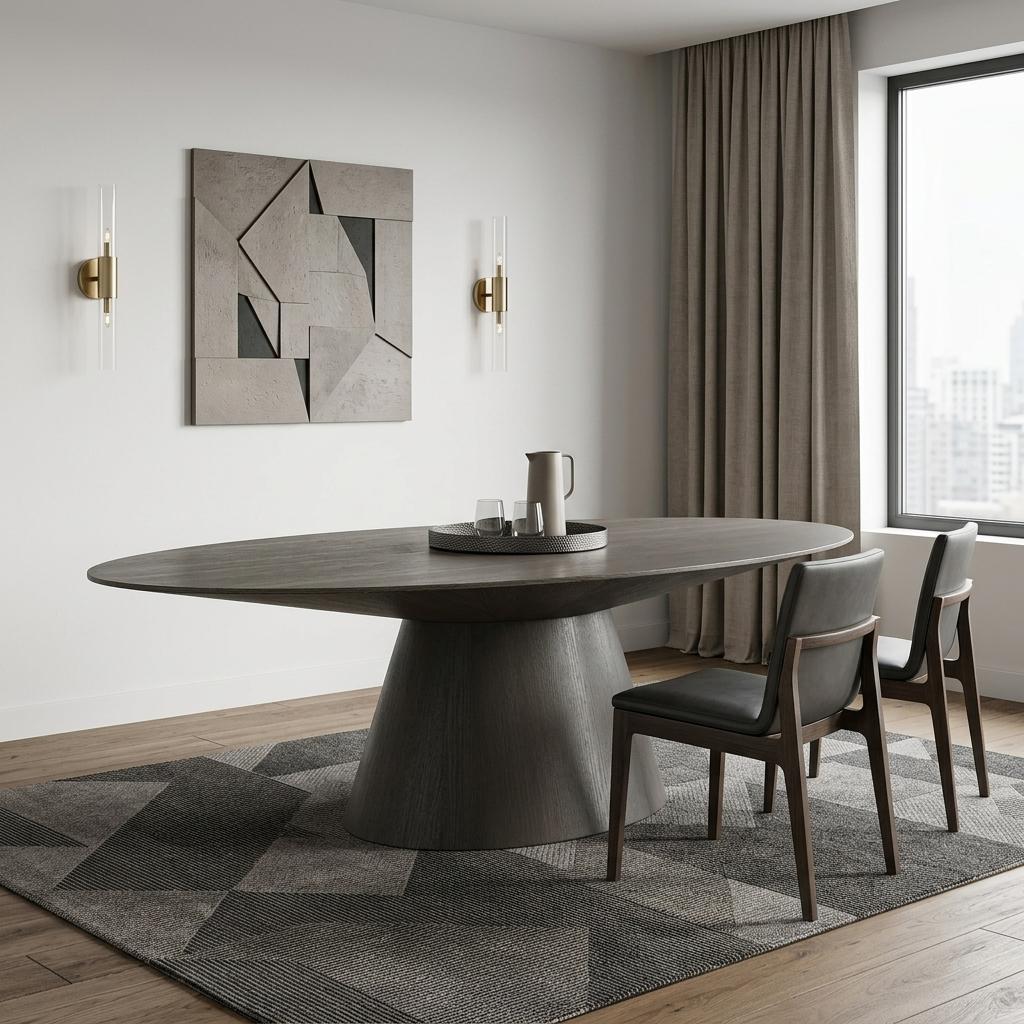 95" Oval Wood Dining Table