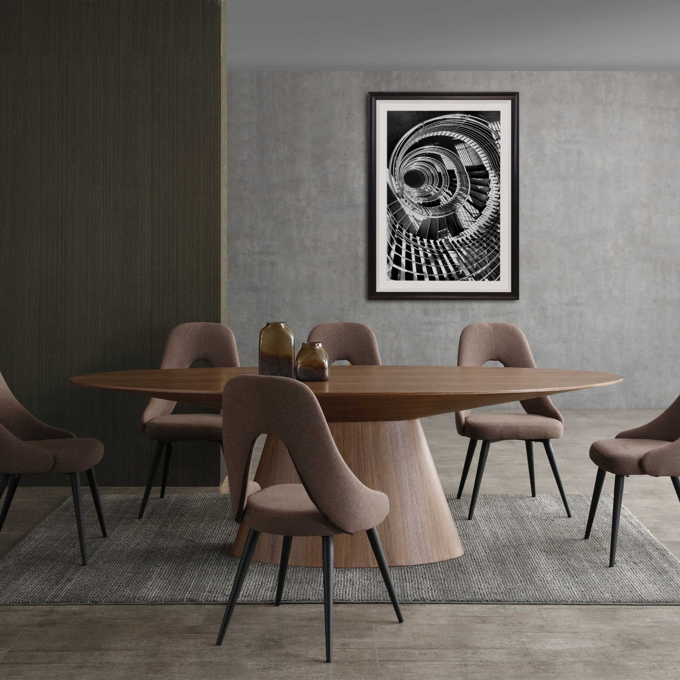 95" Oval Wood Dining Table