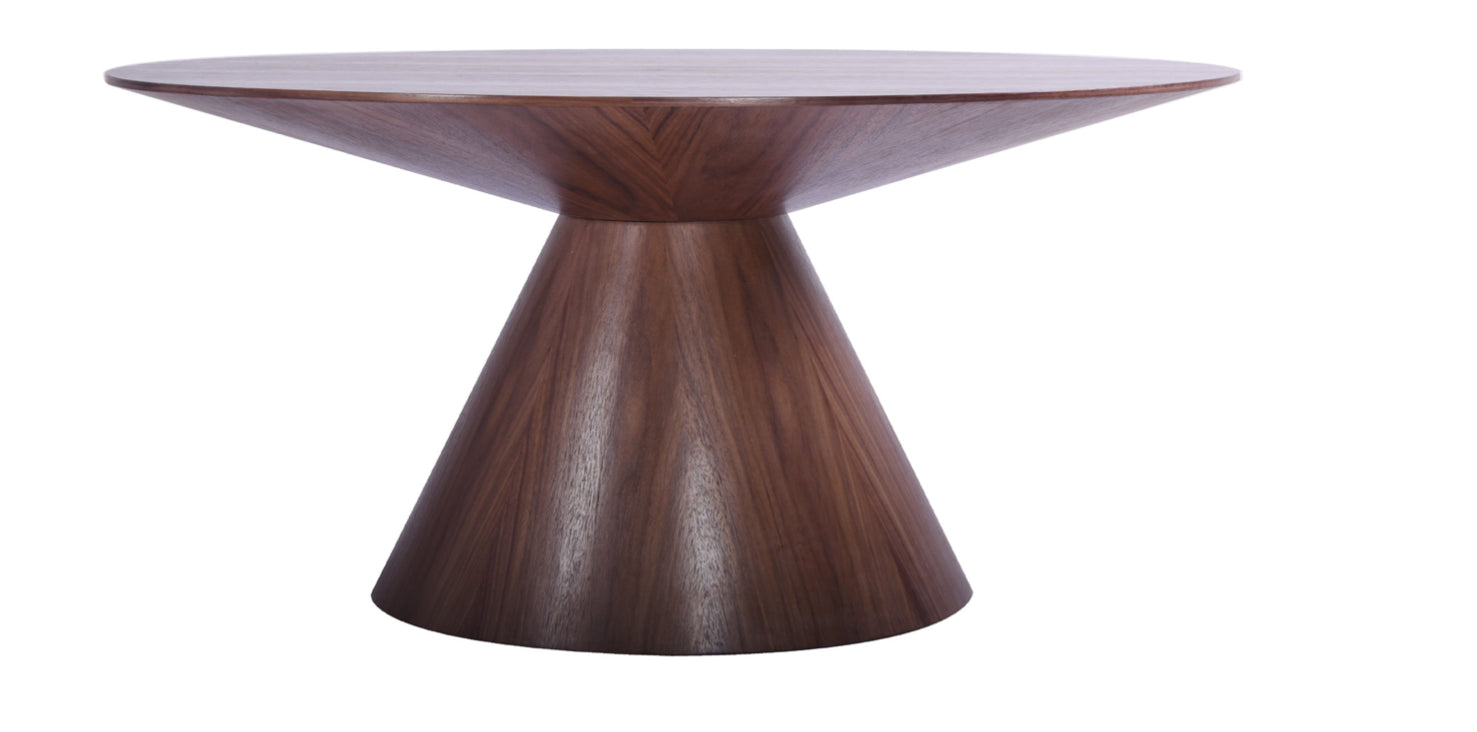 59" Brown Oval Wood Dining Table