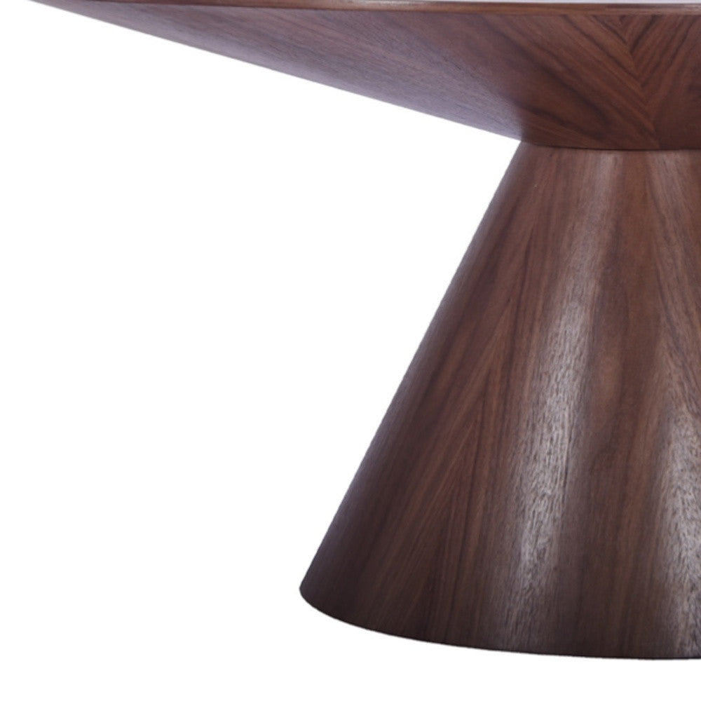 59" Brown Oval Wood Dining Table