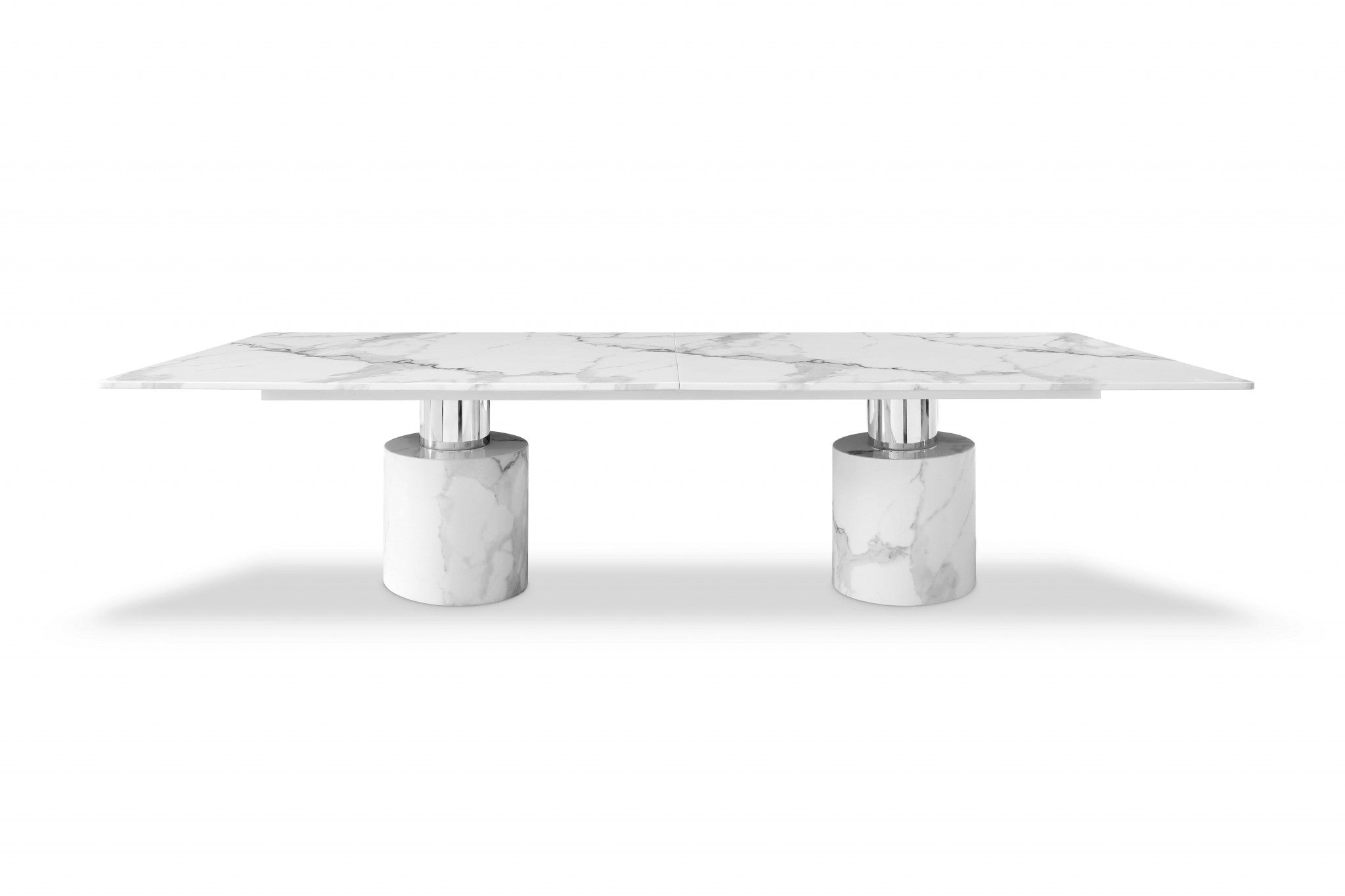 120"/180" Marble Double Pedestal Dining Table