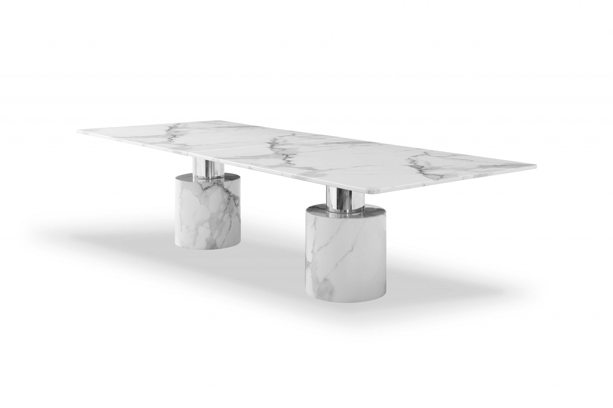 120"/180" Marble Double Pedestal Dining Table