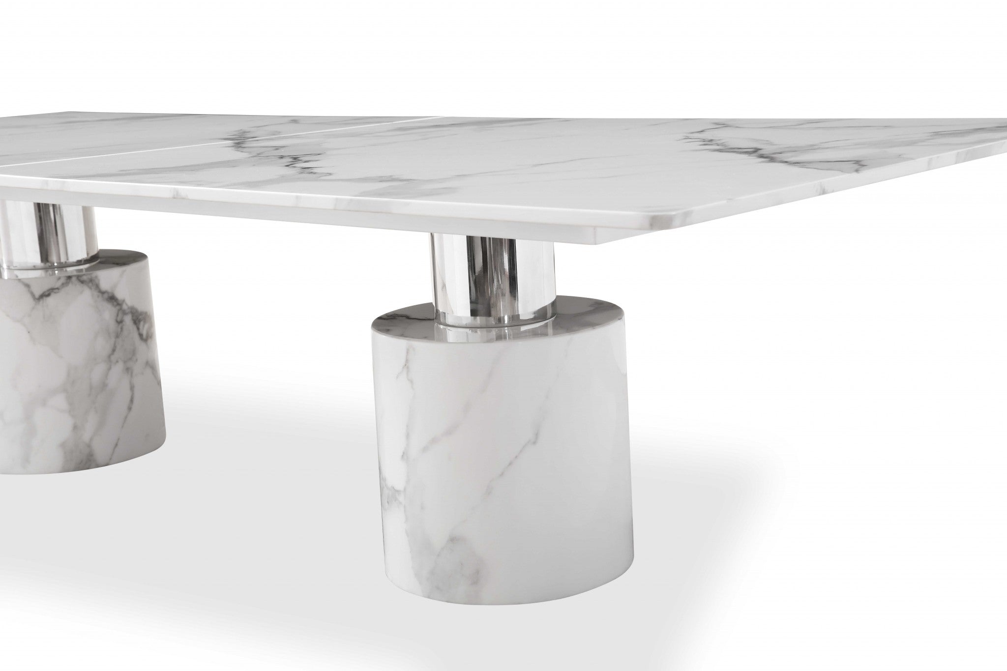 120"/180" Marble Double Pedestal Dining Table