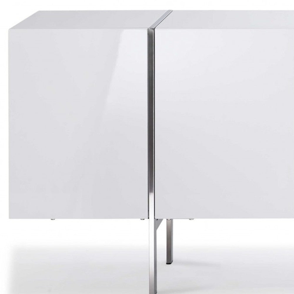 95" White Contemporary Buffet