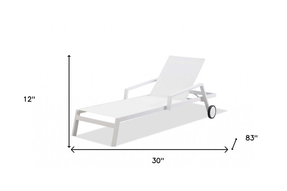 Set Of 2 83" 3-Position Rolling Outdoor Sun Loungers