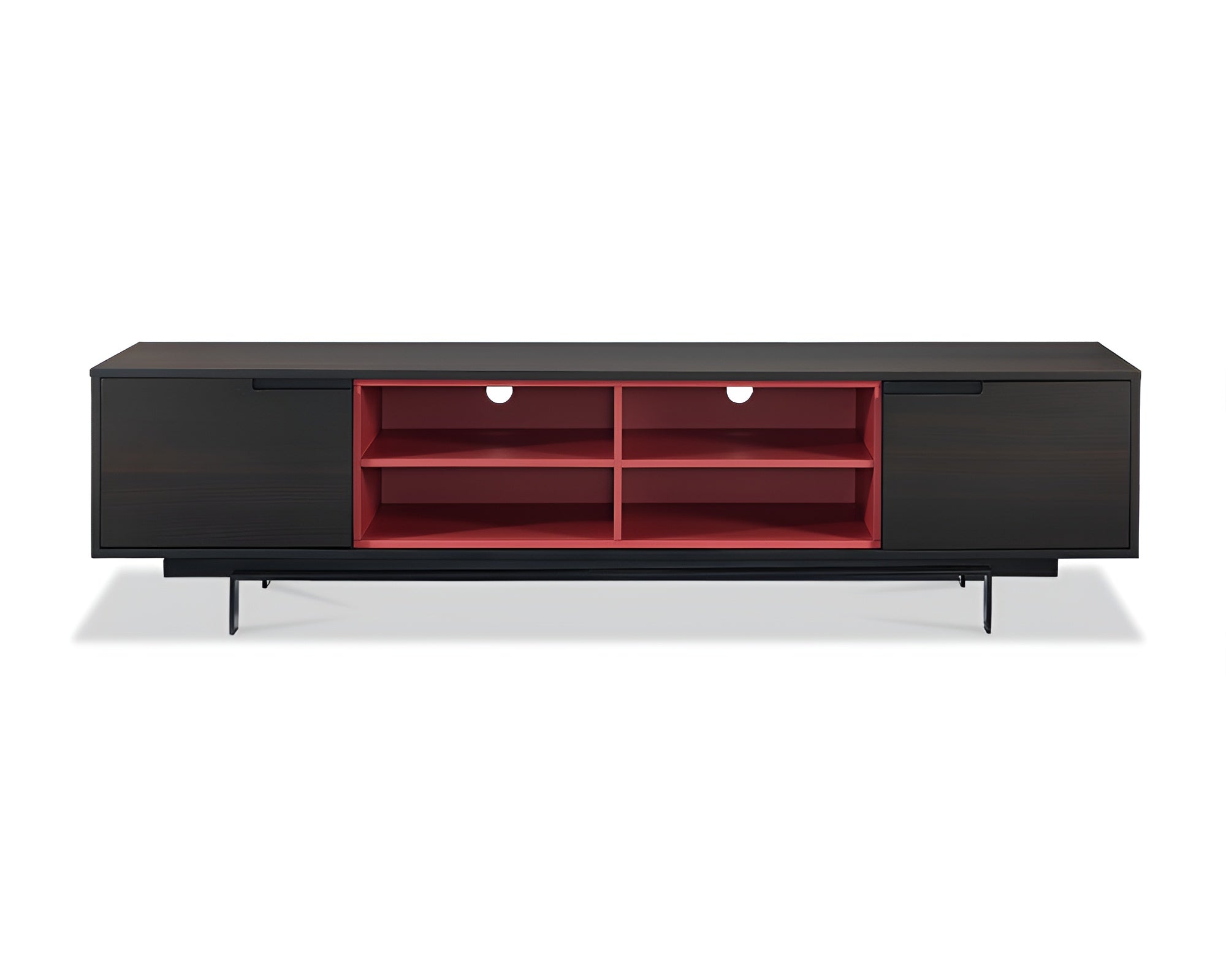 87" Black and Red Wood Entertainment Console