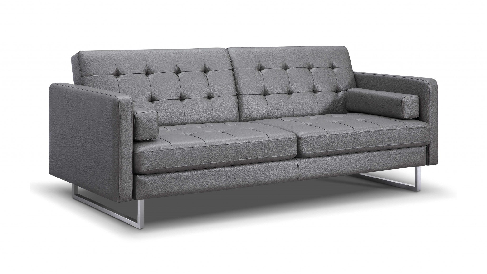 80" Tufted Faux Leather Sleeper Sofa