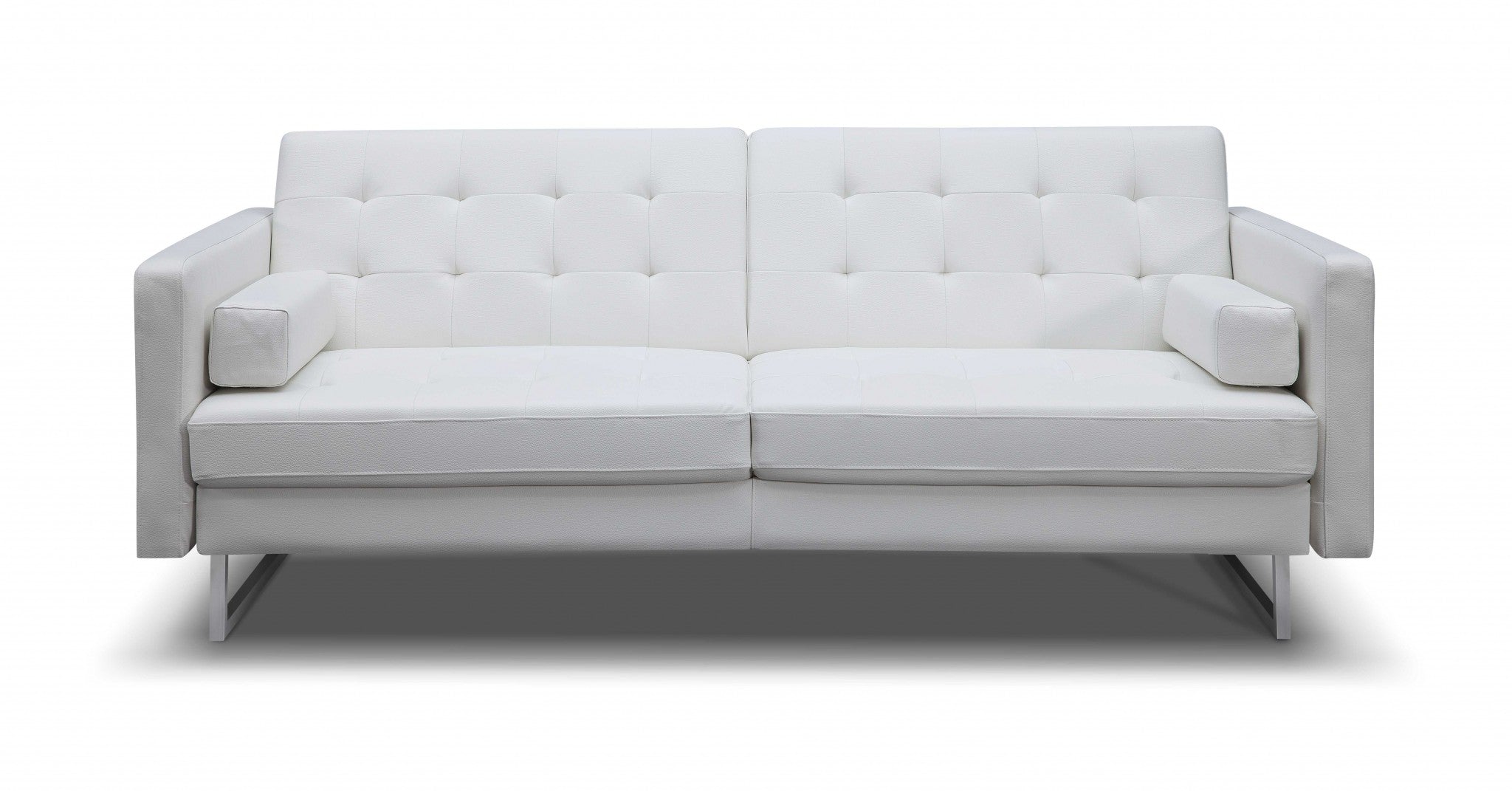 80" Tufted Faux Leather Sleeper Sofa