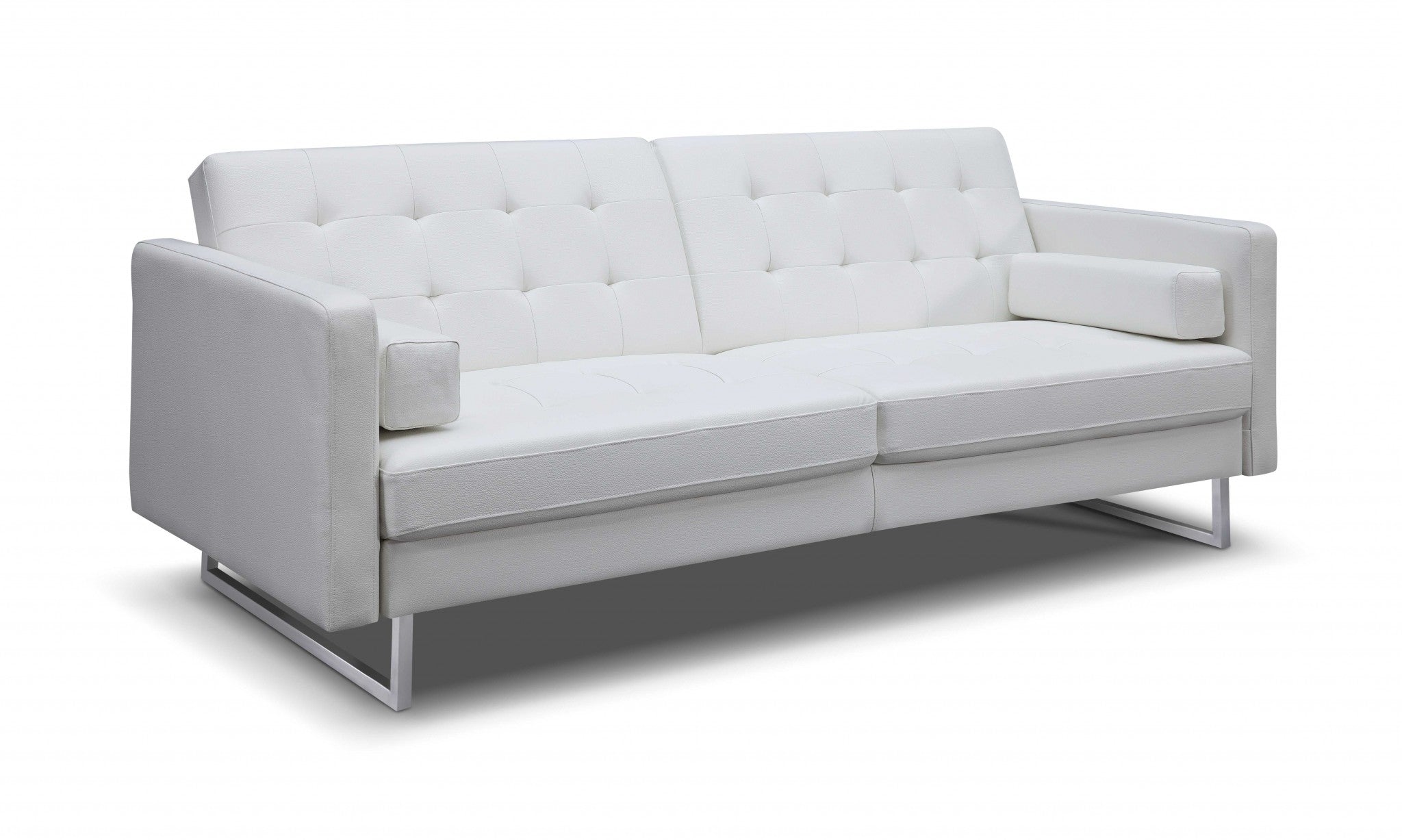 80" Tufted Faux Leather Sleeper Sofa