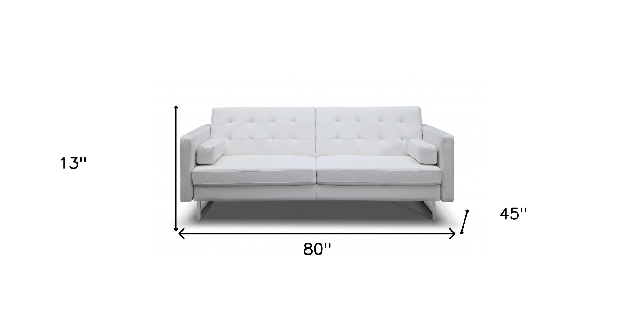 80" Tufted Faux Leather Sleeper Sofa