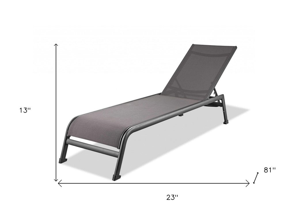 Set of Two 81" Metal Outdoor Chaise Loungers
