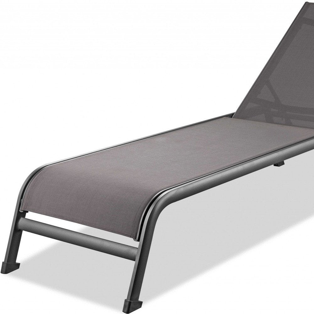 Set of Two 81" Metal Outdoor Chaise Loungers