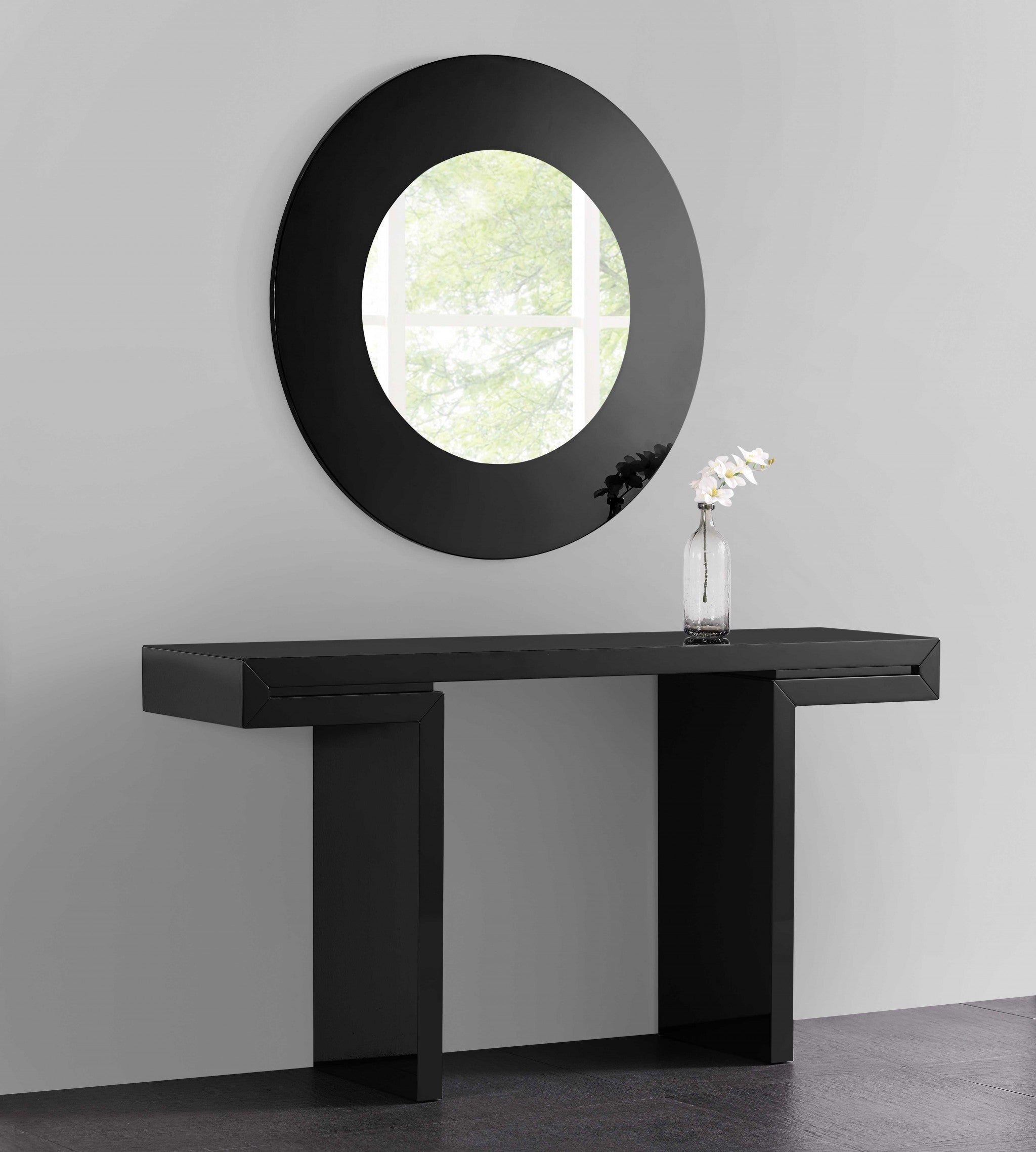 63" Contemporary Lacquer Finished Console Table