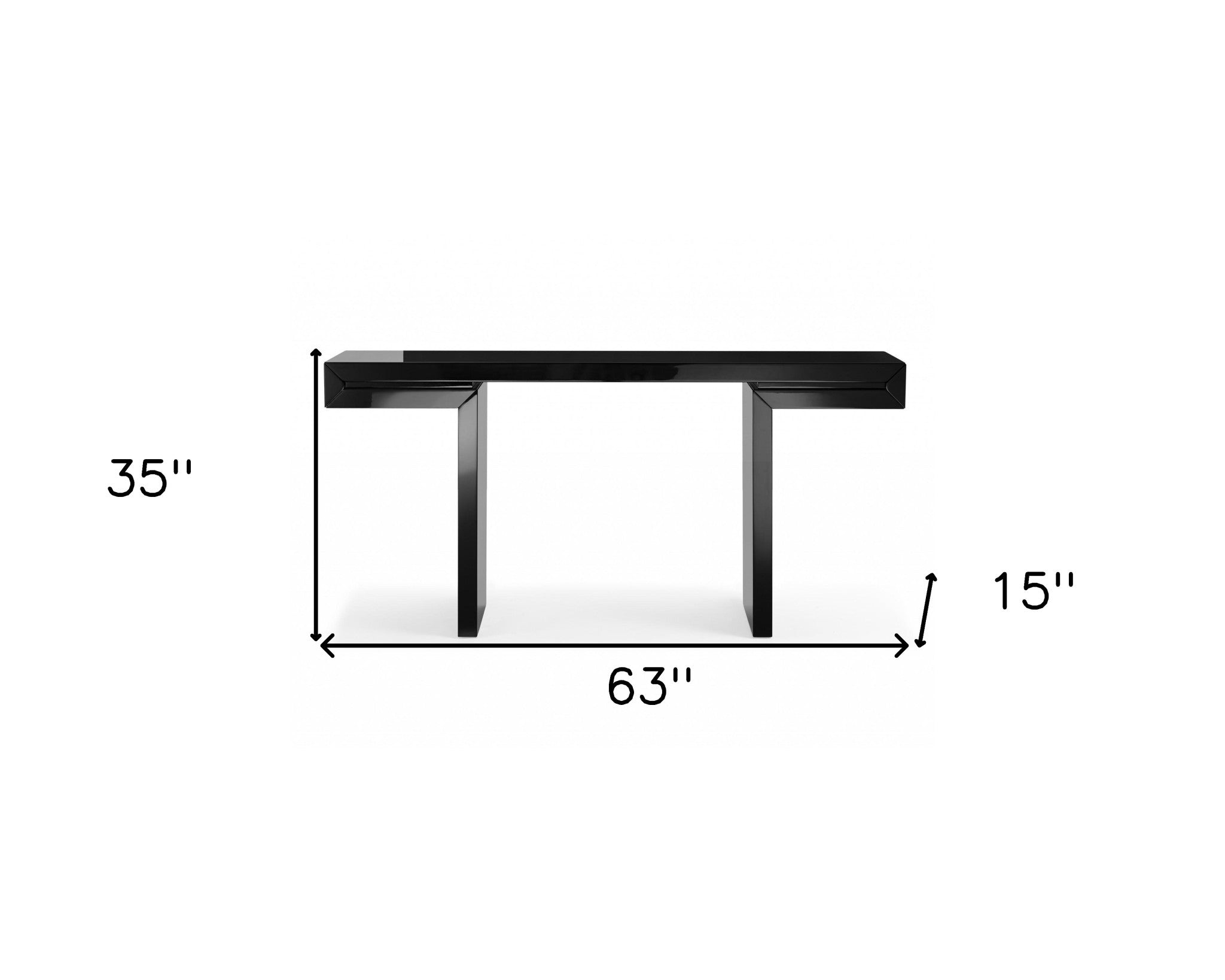 63" Contemporary Lacquer Finished Console Table