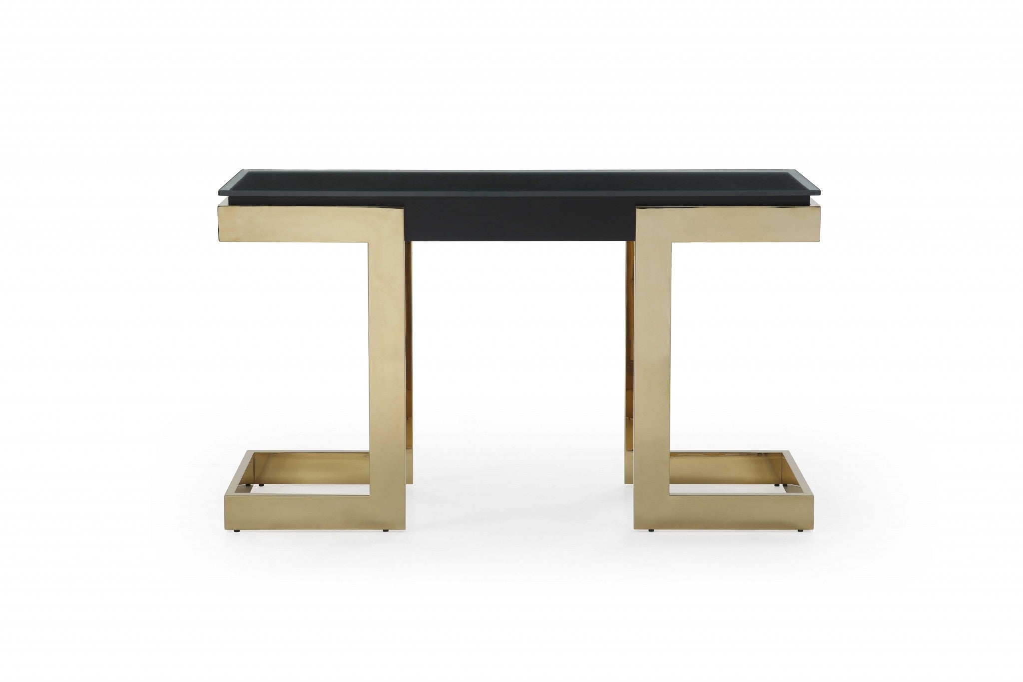 52" Black and Gold Deco Console Table