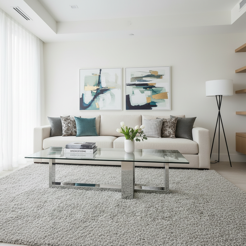 59" Clear Glass Coffee Table
