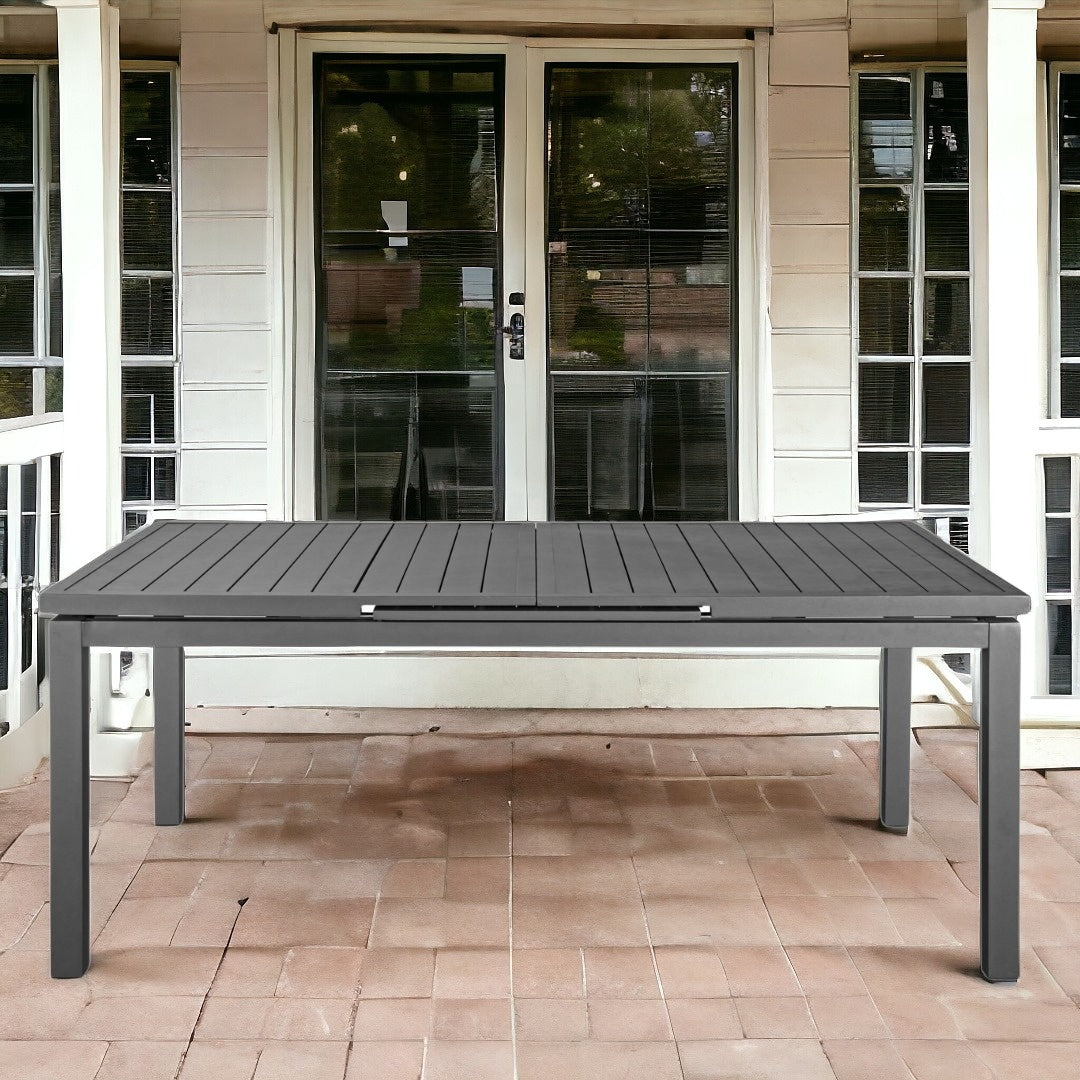 71" Gray Metal Extendable Outdoor Table