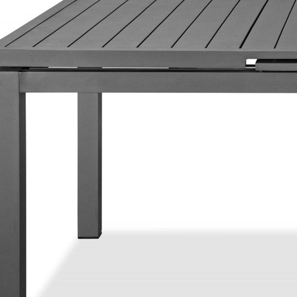 71" Gray Metal Extendable Outdoor Table