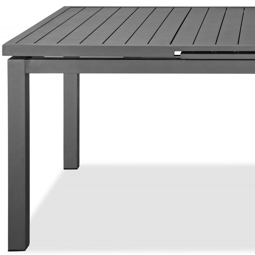 71" Gray Metal Extendable Outdoor Table