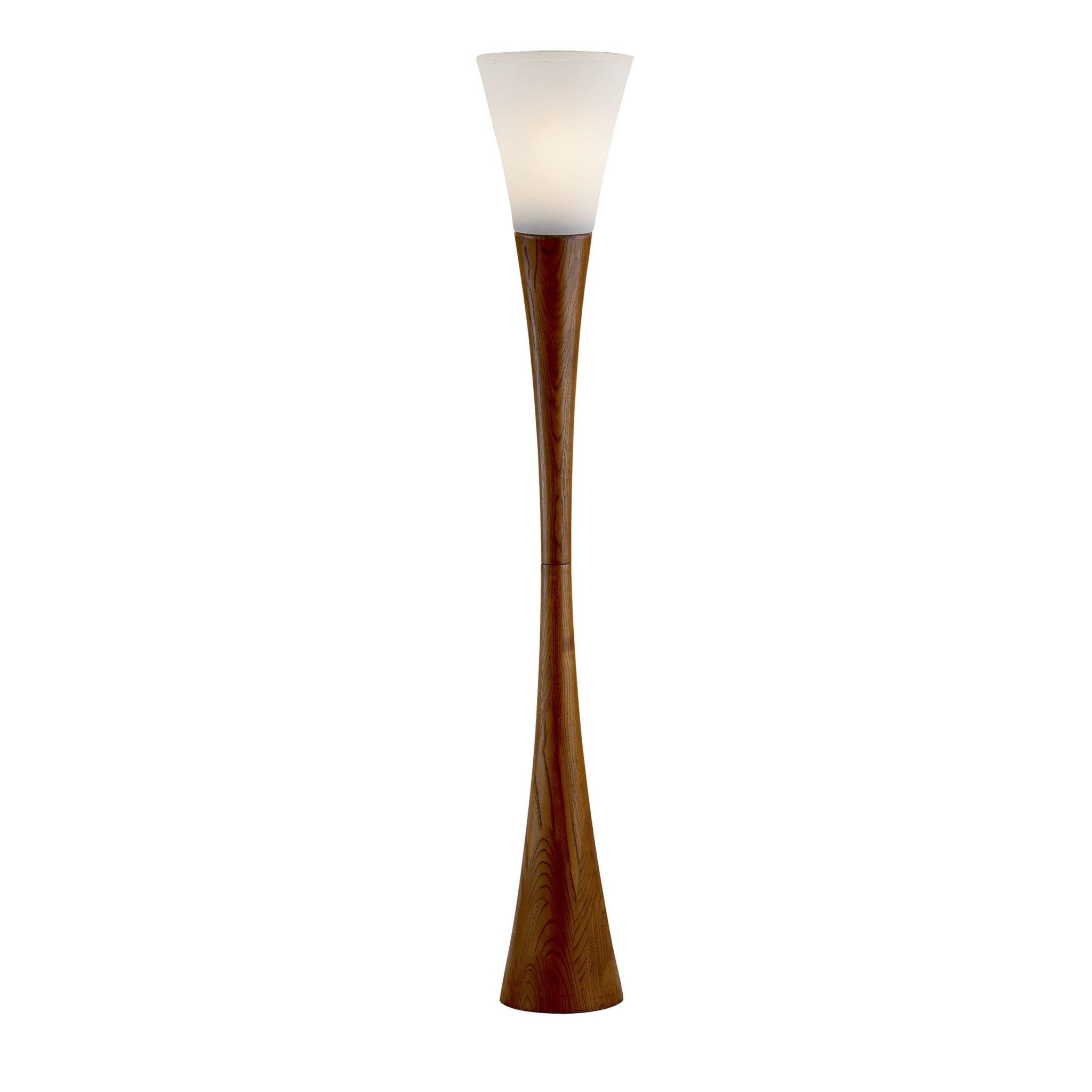 68" Wood Pedestal Floor Lamp