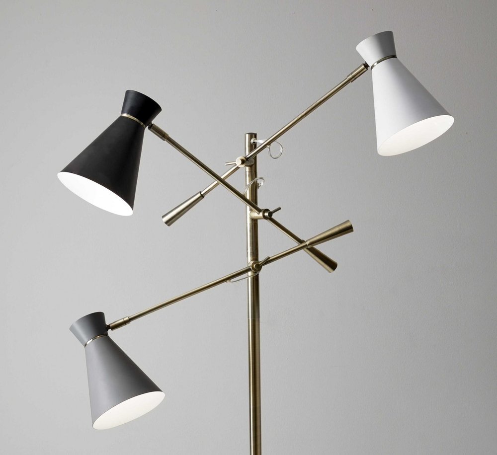 71" Industrial Studio 3-Cone Floor Lamp
